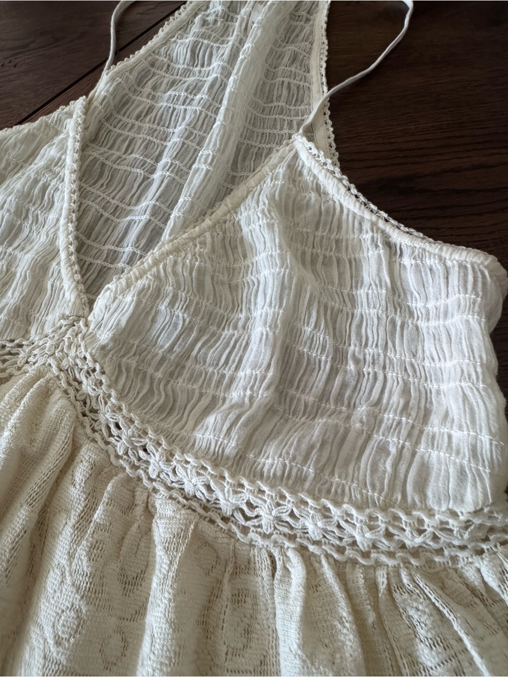 Free People Without a Doubt Cami crochet shirred camisole tank Cami new tank - Picture 6 of 8